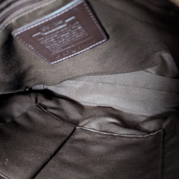 Coach, brown leather and metallic gold handbag - Picture 11 of 12